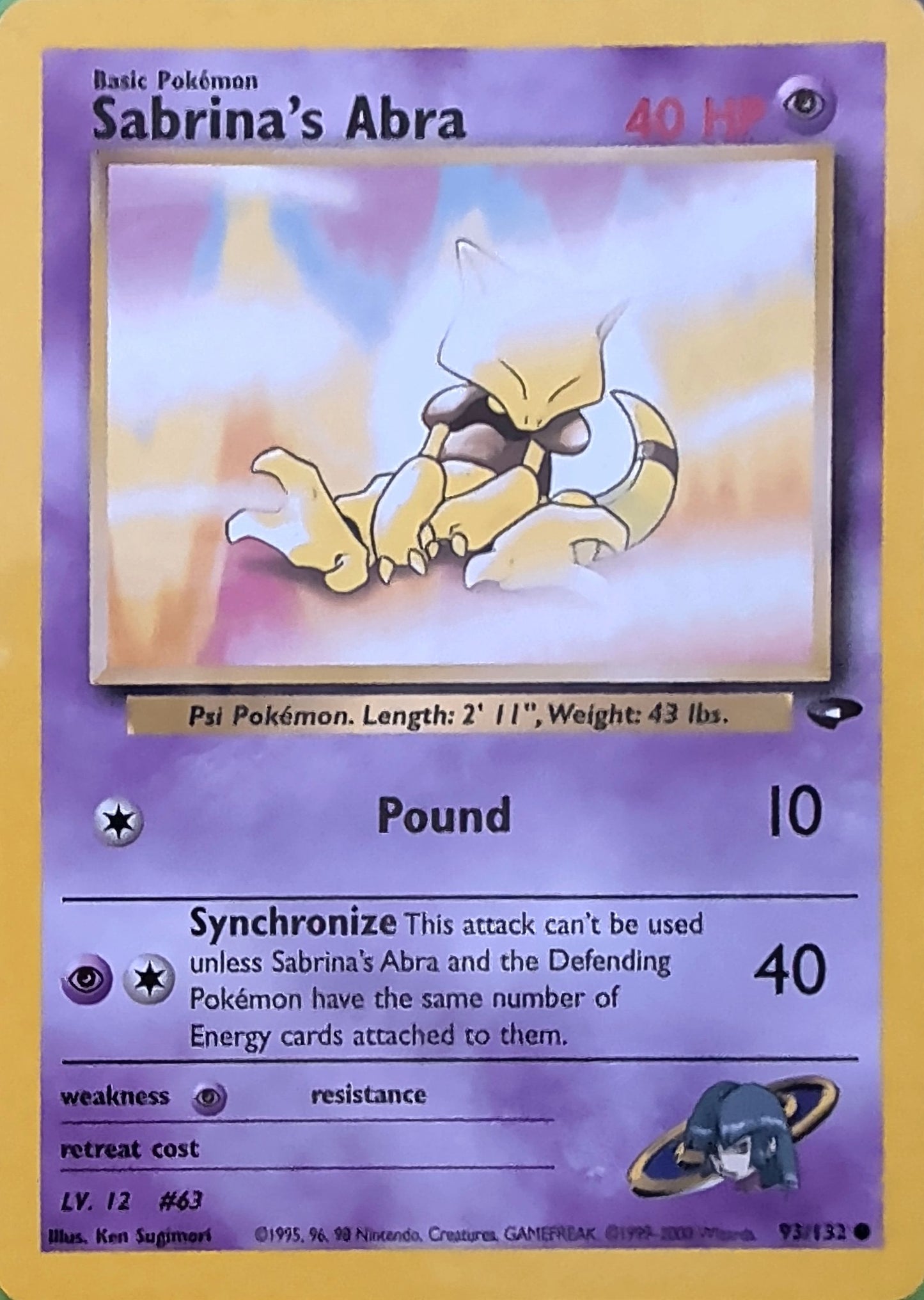 Sabrina's Abra (93) Common Gym Challenge 093/132 MP