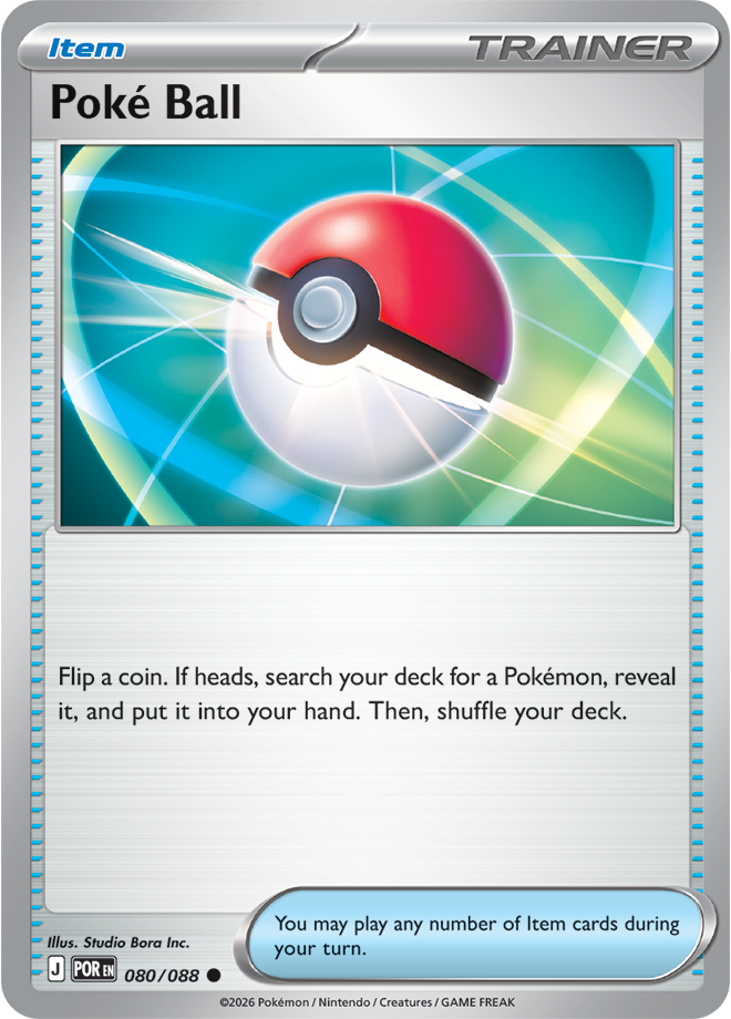 Poké Ball trainer card with Poké Ball graphic and text.