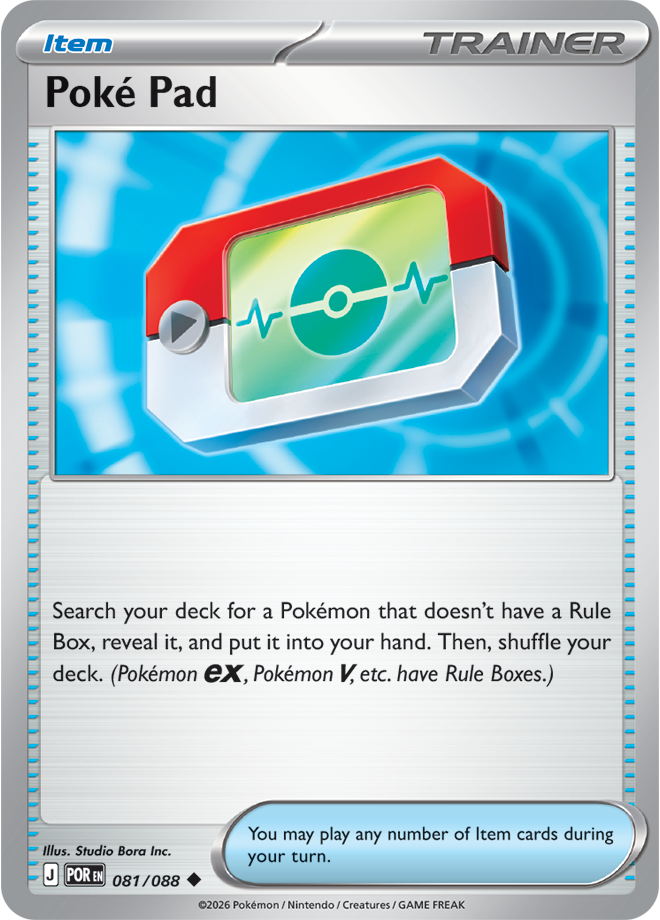 Pokémon trading card featuring a Poké Pad with game text.