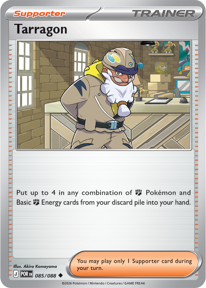 Trading card featuring a character named Tarragon with game text and branding.