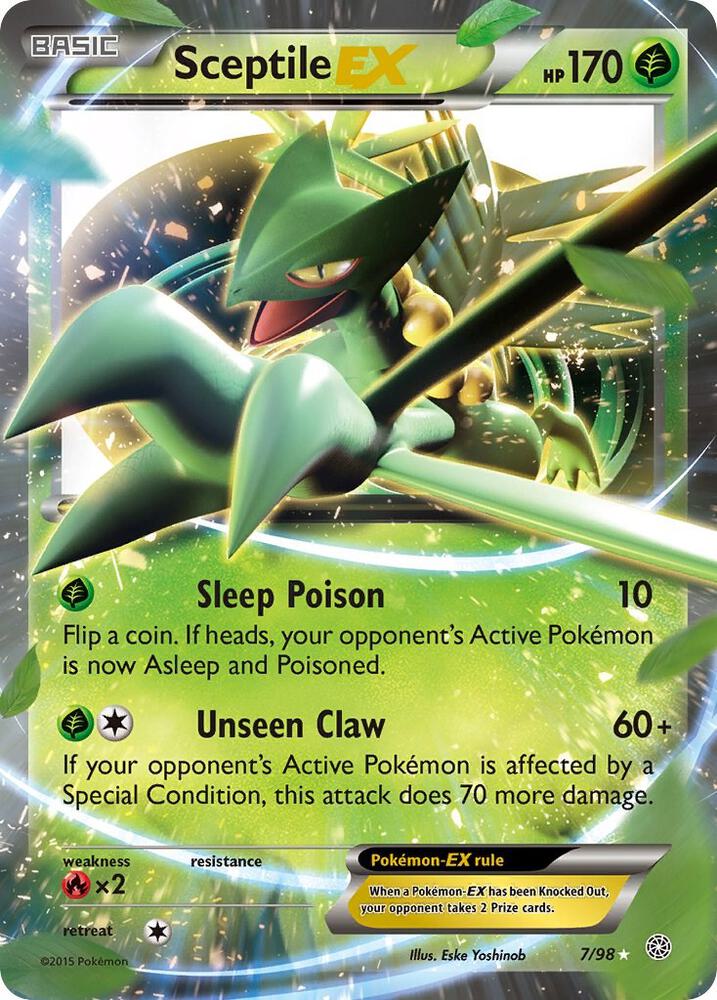 Sceptile EX Ultra Rare XY - Ancient Origins 7/98 MP (Back)