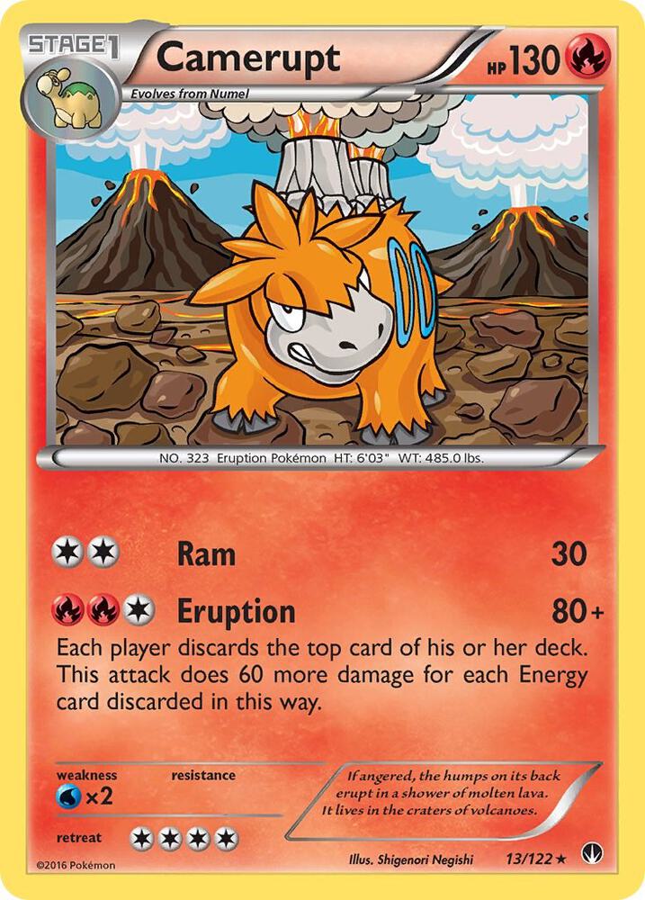 Camerupt Rare XY - BREAKpoint 13/122 MP (Back)