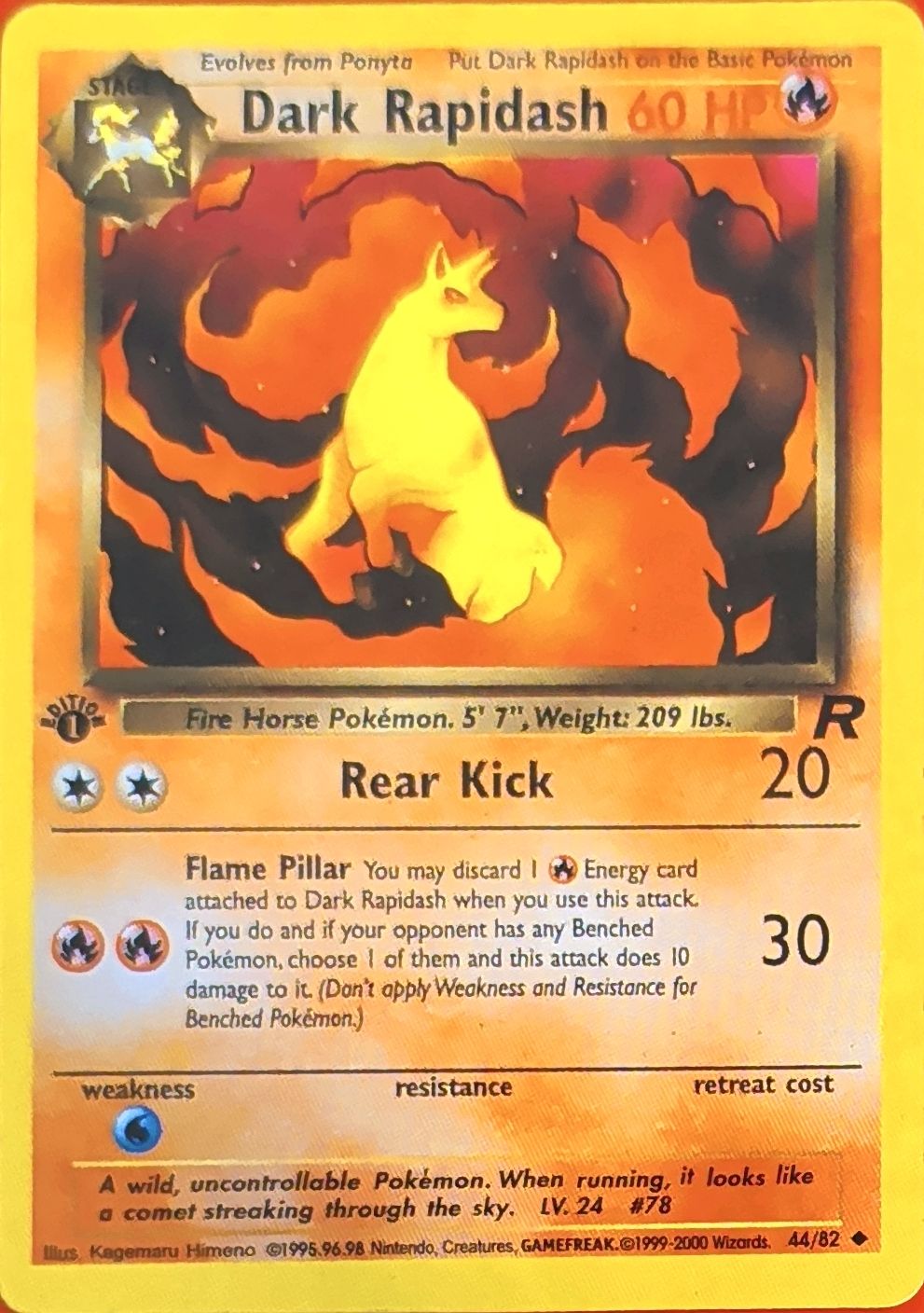 Dark Rapidash Uncommon Team Rocket 44/82 MP