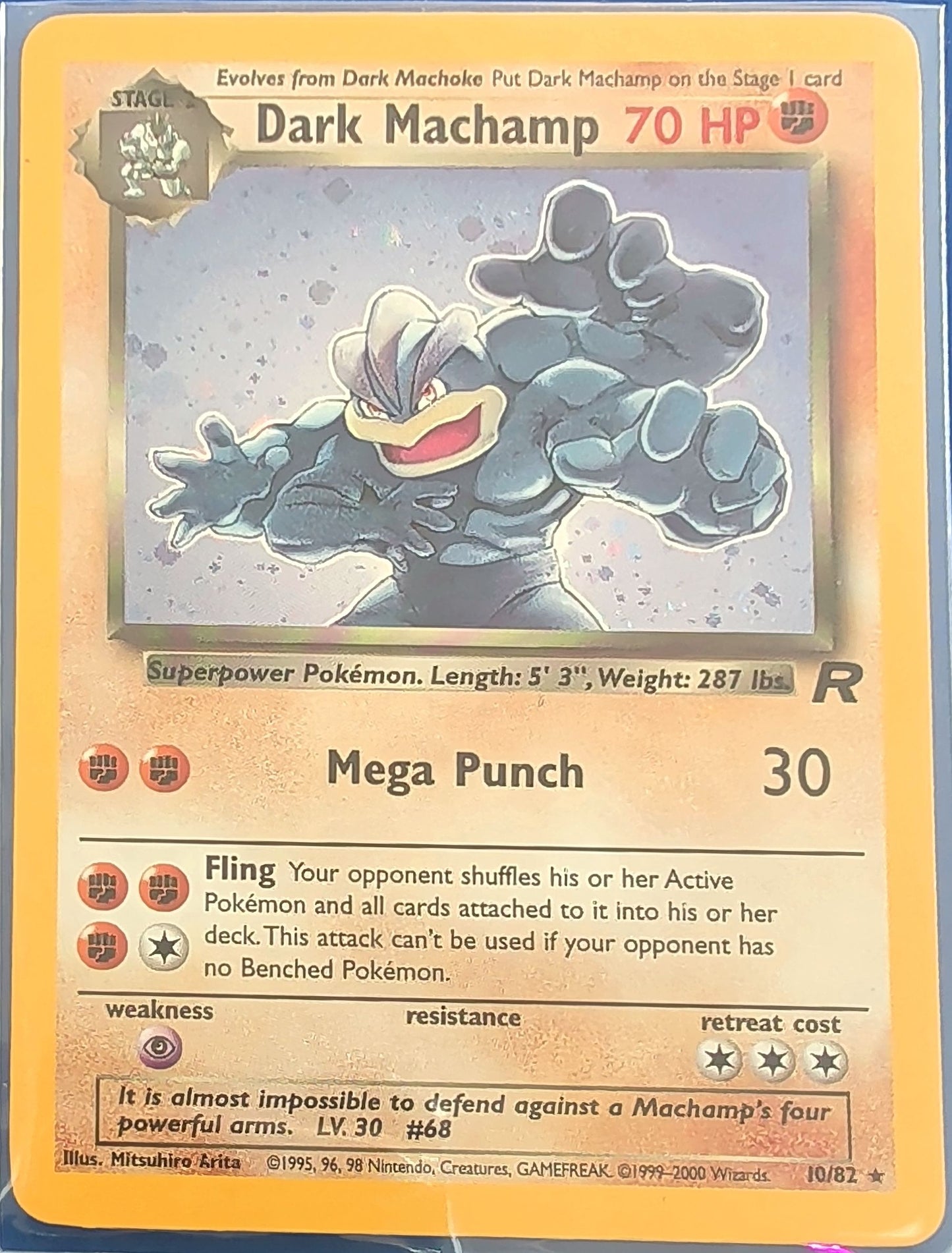 Dark Machamp (10) Holo Rare Team Rocket 10/82 MP