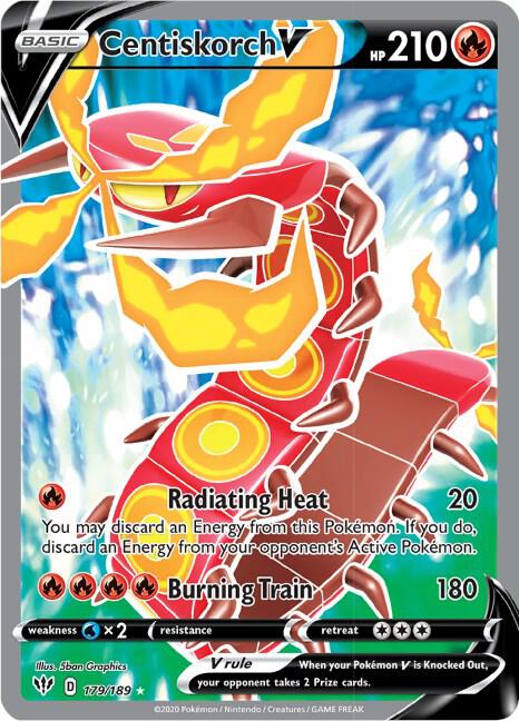 Centiskorch V (Full Art) Ultra Rare SWSH03: Darkness Ablaze 179/189 NM (Back)