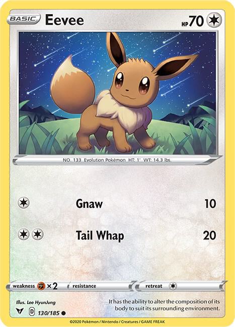 Eevee Common SWSH04: Vivid Voltage 130/185 MP (Back)