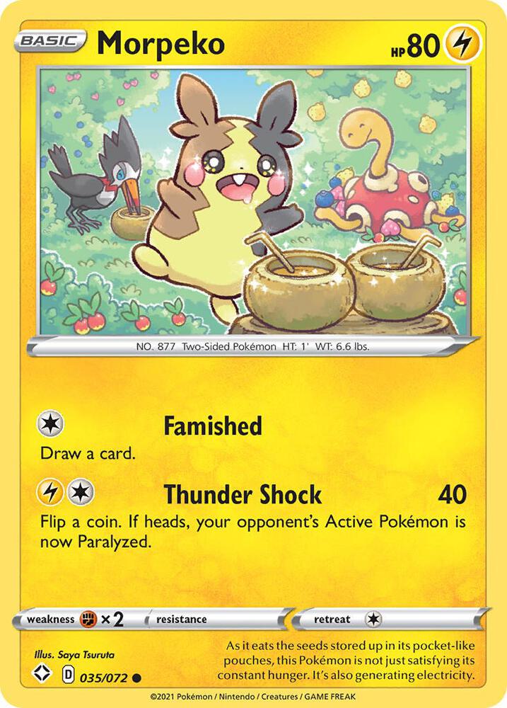Morpeko (035) Common Shining Fates 035/072 MP (Back)