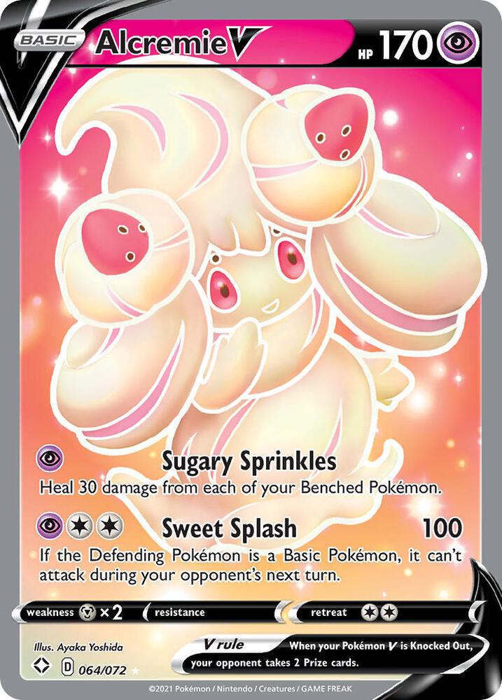 Alcremie V (Full Art) Ultra Rare Shining Fates 064/072 NM (Back)