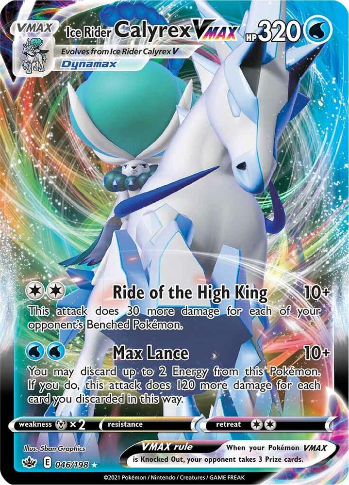 Ice Rider Calyrex VMAX Ultra Rare SWSH06: Chilling Reign 046/198 NM (Back)