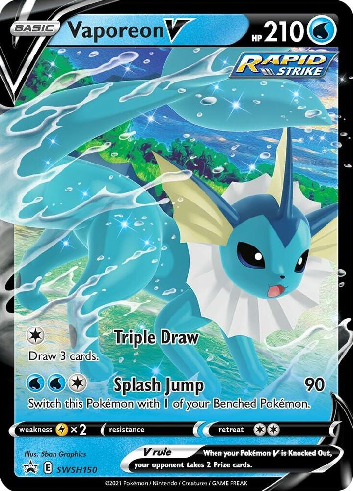 Vaporeon V - Promo SWSH: Sword & Shield Promo Cards SWSH150 NM (Back)
