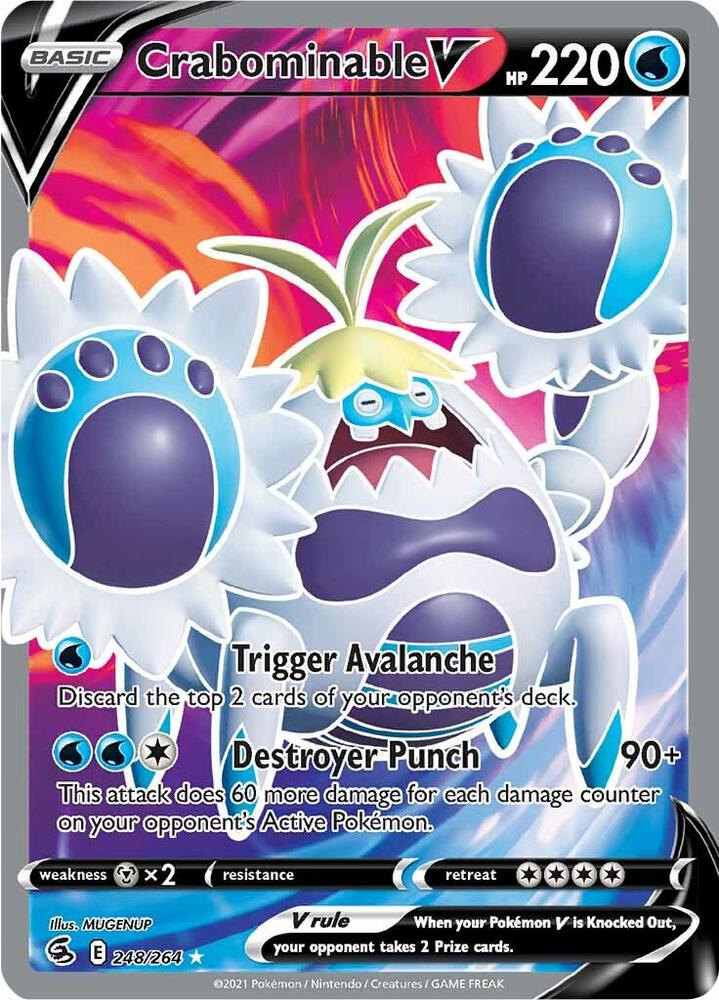 Crabominable V (Full Art) Ultra Rare SWSH08: Fusion Strike 248/264 MP (Back)