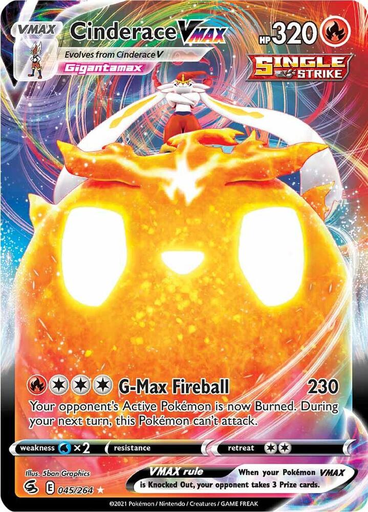 Cinderace VMAX Ultra Rare SWSH08: Fusion Strike 045/264 NM (Back)