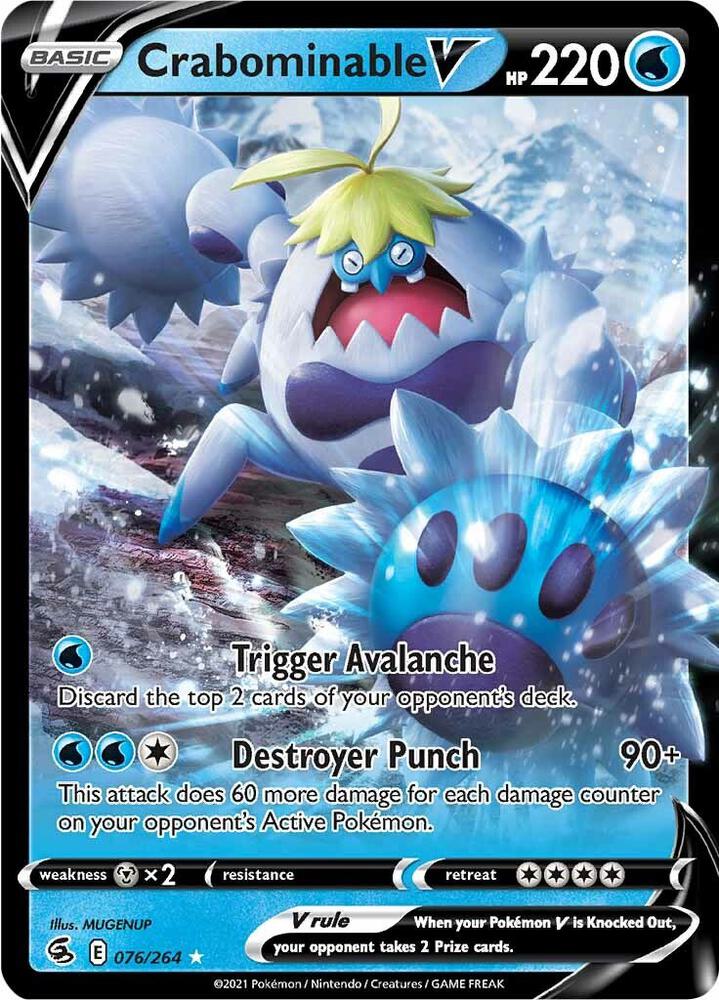 Crabominable V Ultra Rare SWSH08: Fusion Strike 076/264 MP (Back)