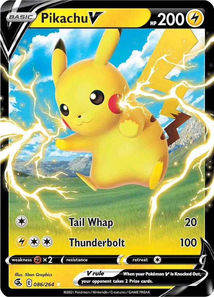 Pikachu V Ultra Rare SWSH08: Fusion Strike 086/264 MP (Back)