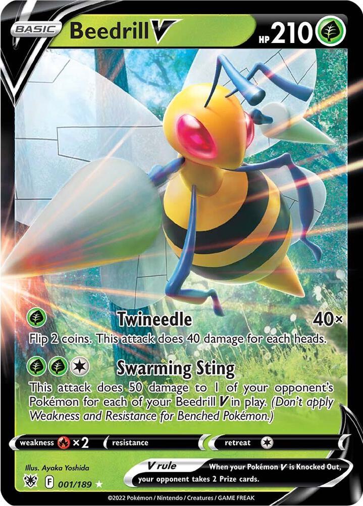 Beedrill V Ultra Rare SWSH10: Astral Radiance 001/189 NM (Back)