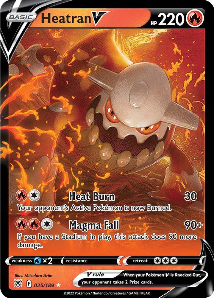 Heatran V Ultra Rare SWSH10: Astral Radiance 025/189 MP (Back)