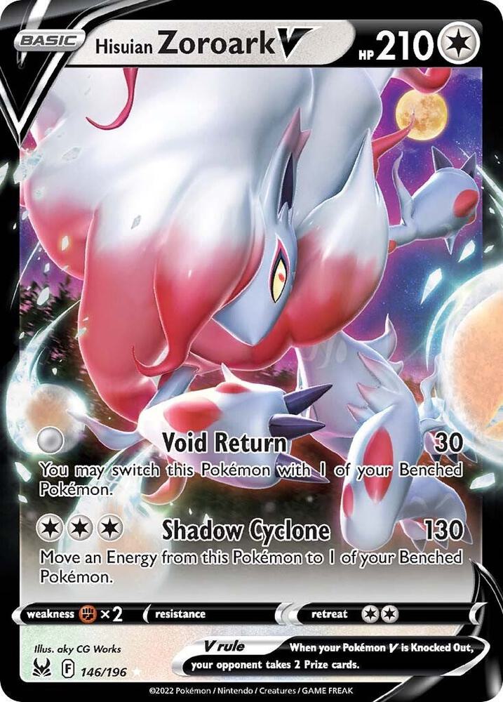 Hisuian Zoroark V Ultra Rare SWSH11: Lost Origin 146/196 NM (Back)