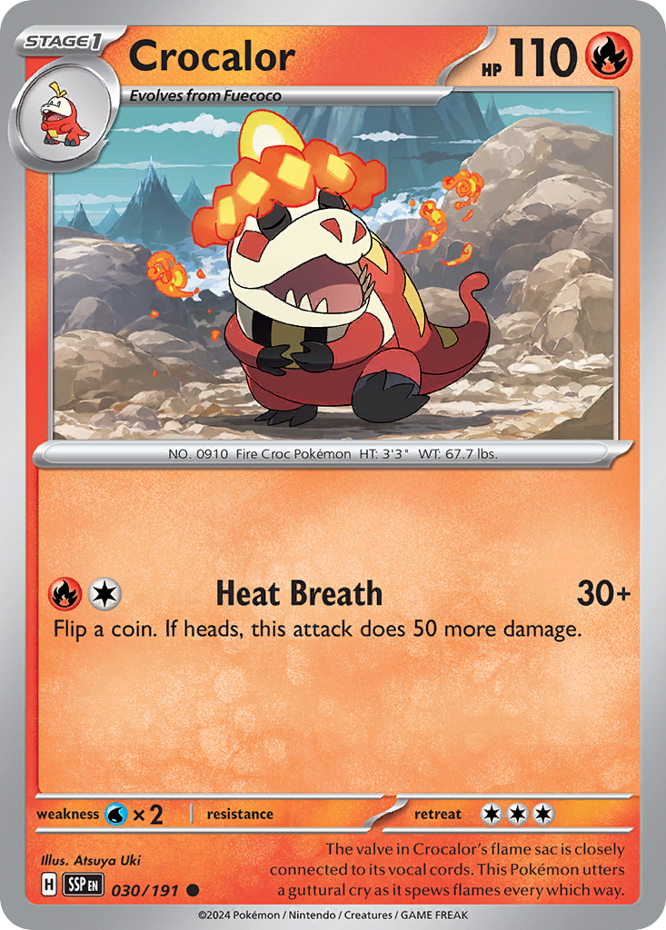 Pokemon Crocalor Surging Sparks 030/191