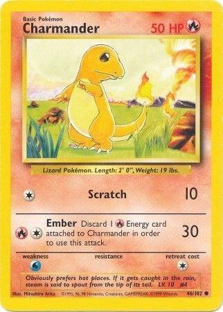 Charmander Common Base Set 046/102 MP (Back)