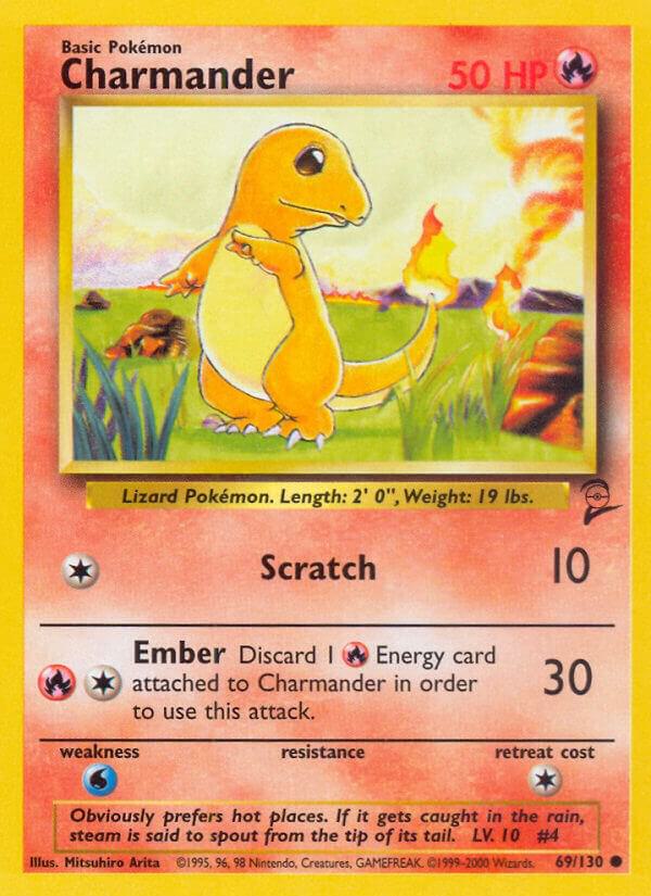 Charmander Common Base Set 2 069/130 MP (Back)