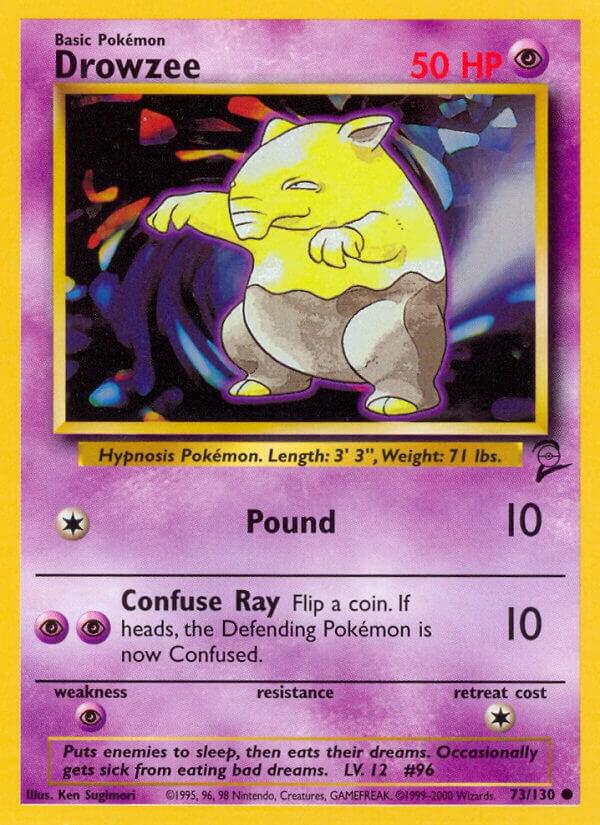 Drowzee Common Base Set 2 073/130 MP (Back)