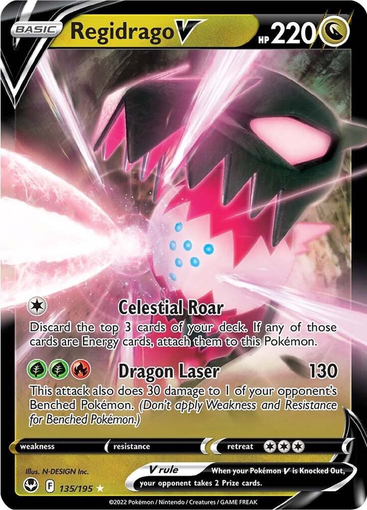 Regidrago V Ultra Rare SWSH12: Silver Tempest 135/195 NM (Back)