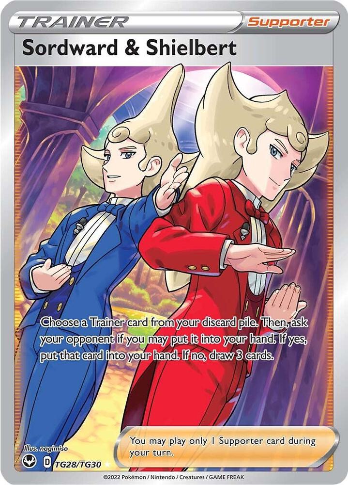 Sordward & Shielbert Ultra Rare SWSH12: Silver Tempest Trainer Gallery TG28/TG30 NM (Back)