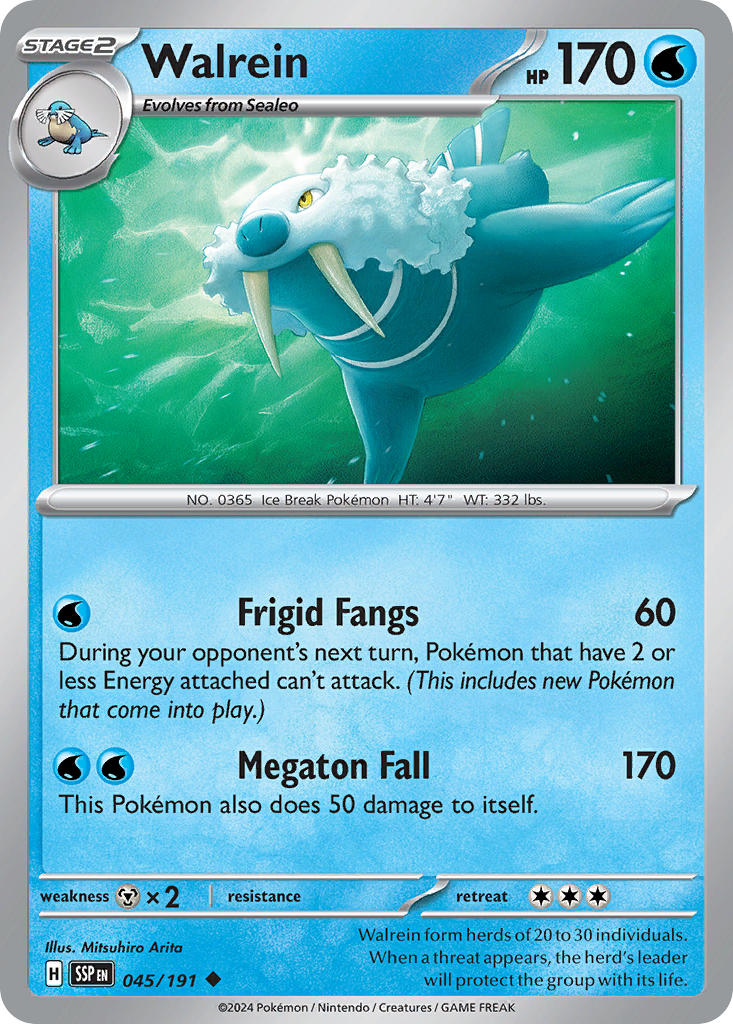 Pokemon Walrein Surging Sparks 045/191