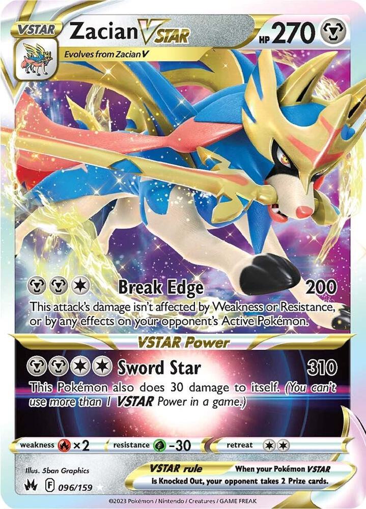 Zacian VSTAR Ultra Rare Crown Zenith 096/159 NM (Back)