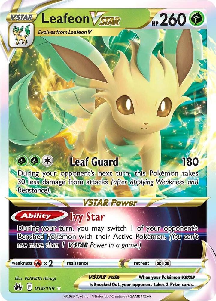 Leafeon VSTAR Ultra Rare Crown Zenith 014/159 NM (Back)