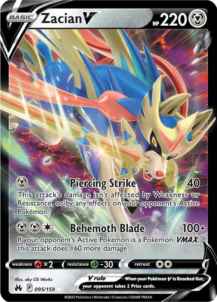 Zacian V Ultra Rare Crown Zenith 095/159 NM (Back)