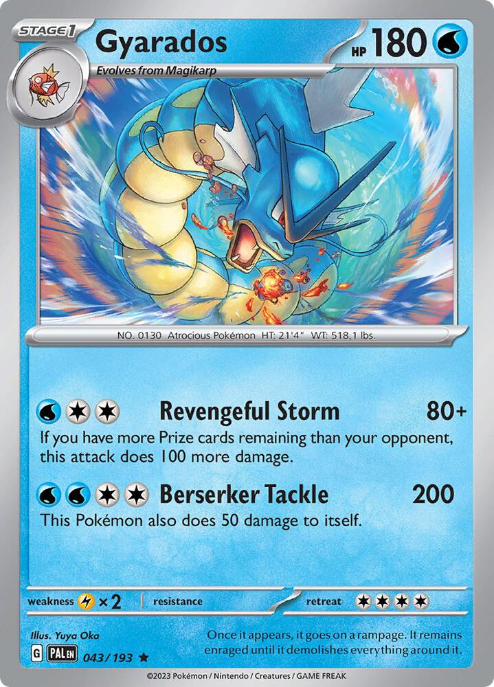 Gyarados Rare SV02: Paldea Evolved 043/193 MP (Back)