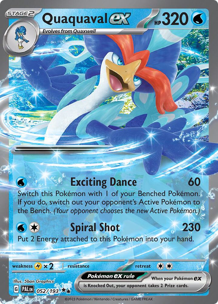 Quaquaval ex Double Rare SV02: Paldea Evolved 052/193 MP (Back)