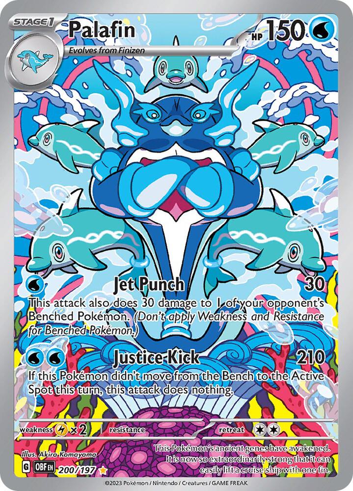 Palafin Illustration Rare SV03: Obsidian Flames 200/197 MP (Back)