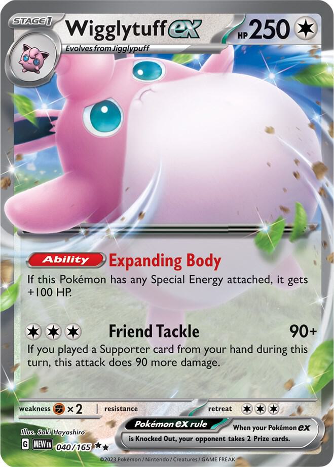 Wigglytuff ex - Double Rare SV: Scarlet & Violet 151 040/165 MP (Back)
