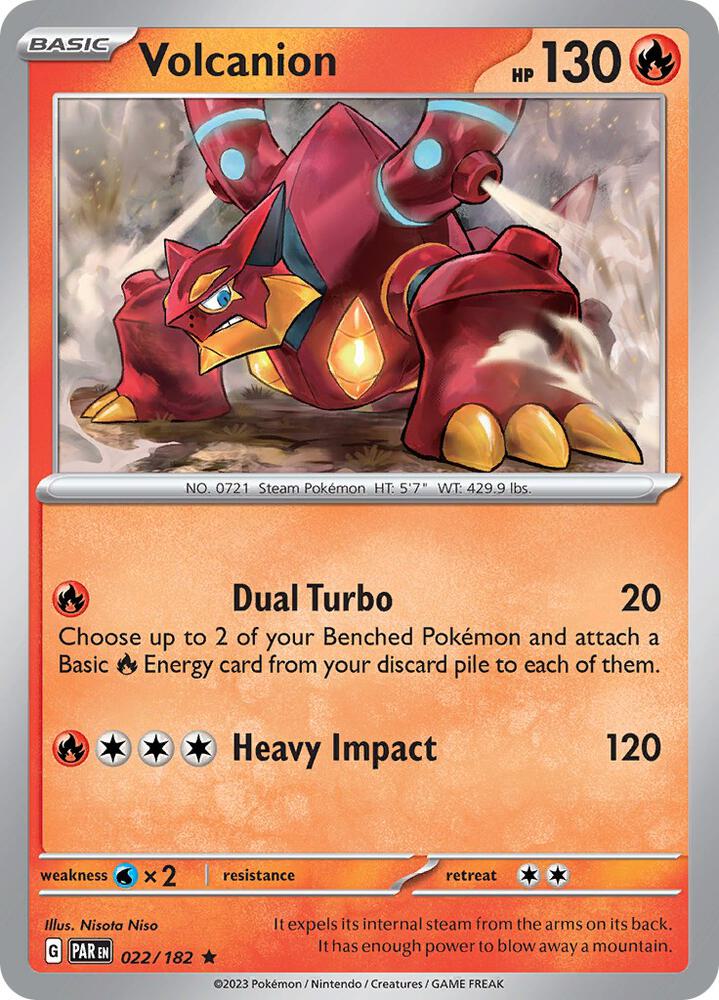 Volcanion Rare SV04: Paradox Rift 022/182 MP (Back)