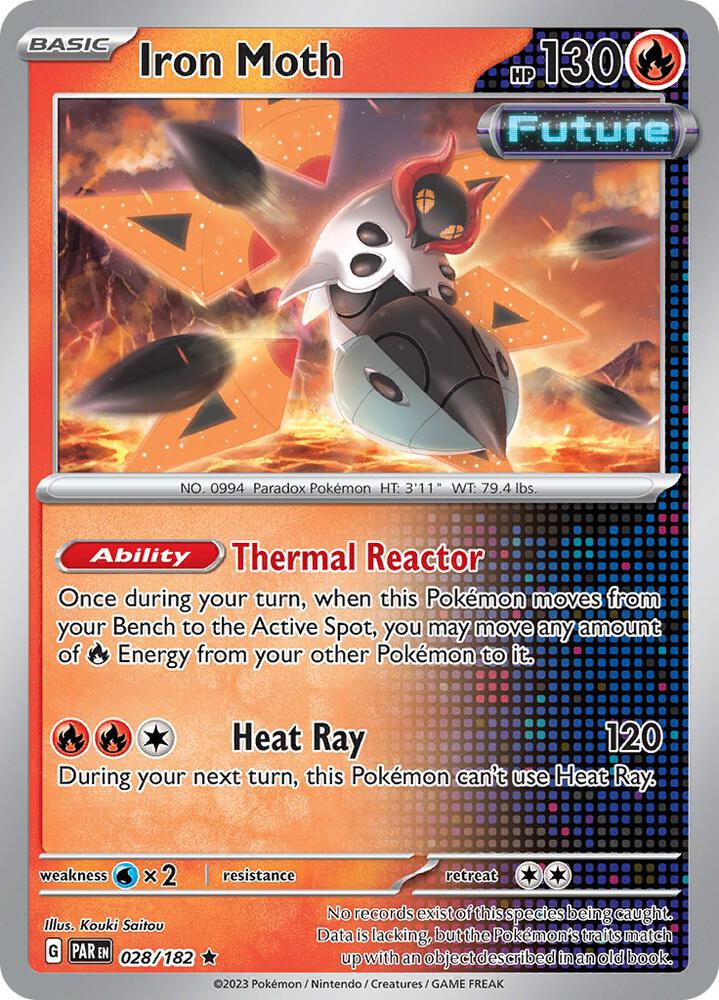 Iron Moth - Rare SV04: Paradox Rift 028/182 MP (Back)