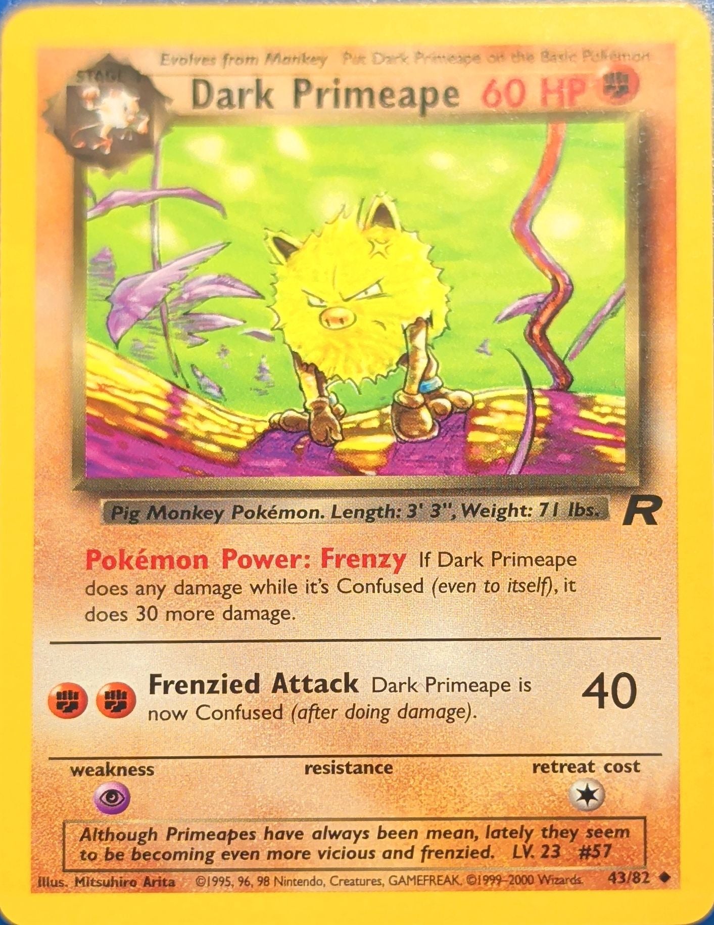Dark Primeape Uncommon Team Rocket 43/82 MP