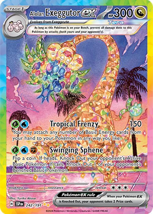 Alolan Exeggutor ex Special Illustration Rare SV08: Surging Sparks 242/191 MP (Back)