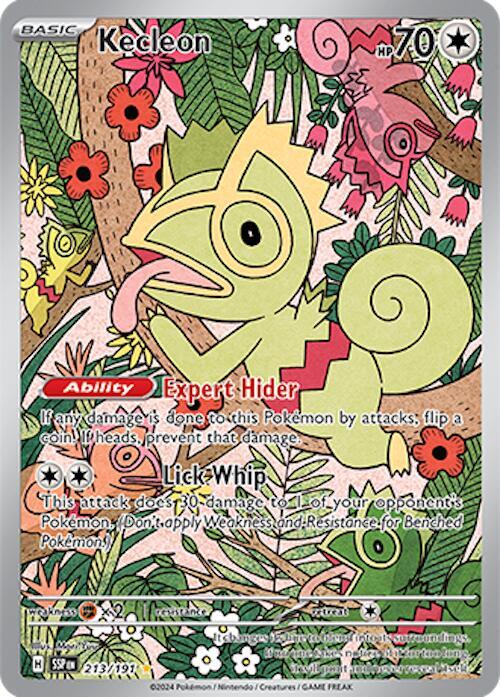 Kecleon - Illustration Rare SV08: Surging Sparks 213/191 MP (Back)