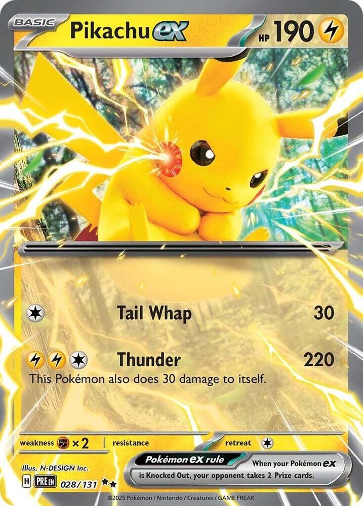Pikachu ex Double Rare SV: Prismatic Evolutions 028/131 MP (Back)