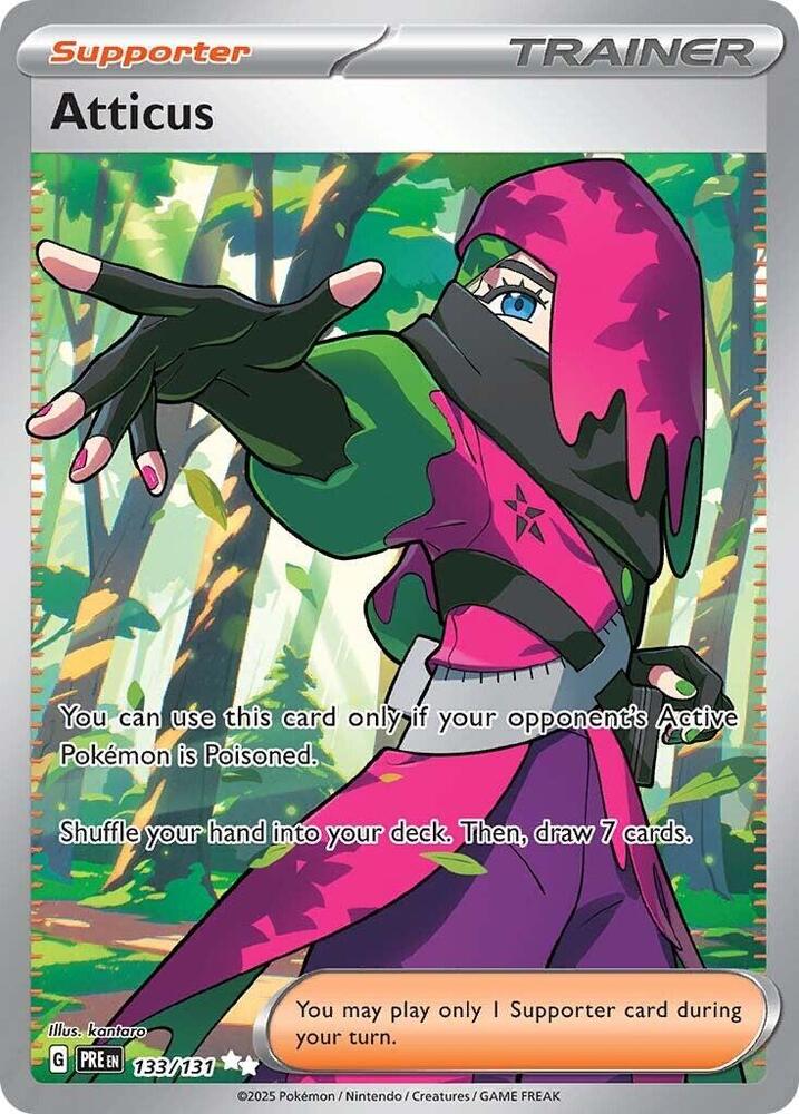 Atticus - Ultra Rare SV: Prismatic Evolutions 133/131 MP (Back)