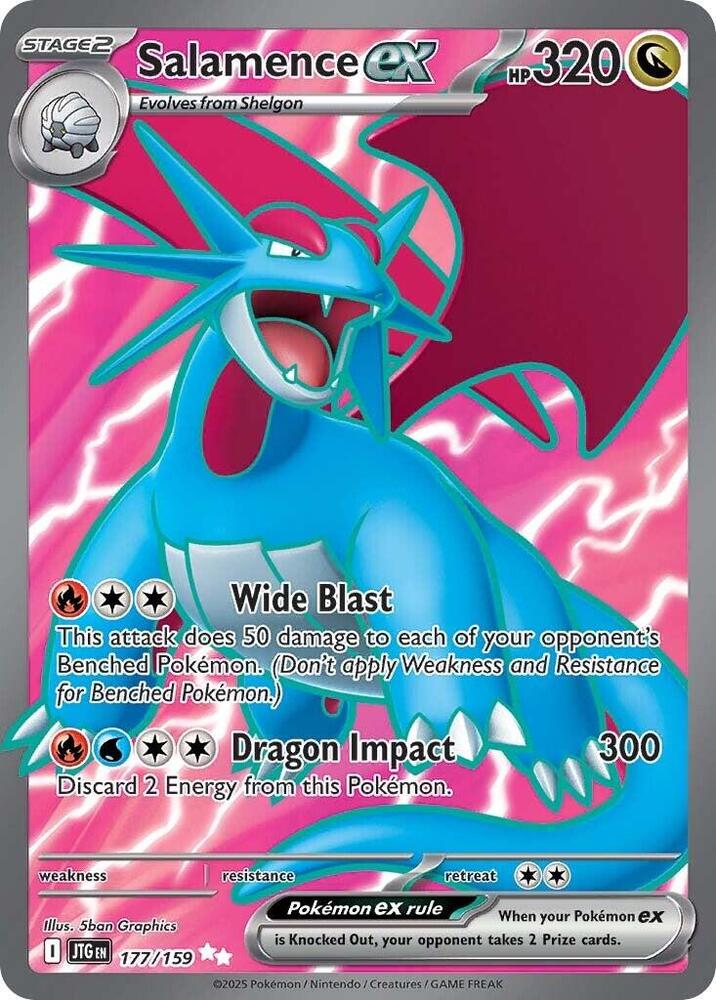 Salamence ex Ultra Rare SV09: Journey Together 177/159 NM (Back)