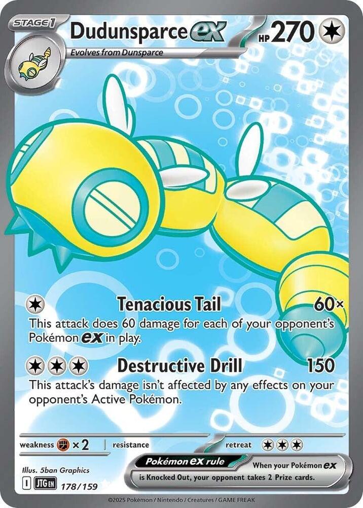 Dudunsparce ex Ultra Rare SV09: Journey Together 178/159 NM (Back)