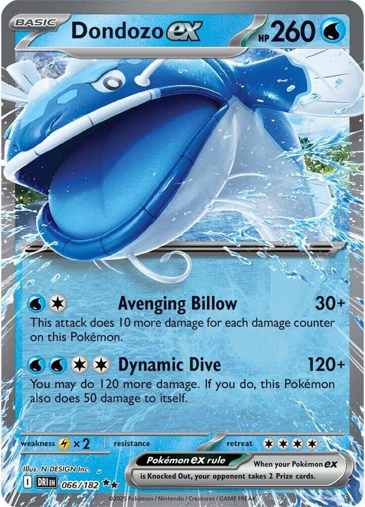 Dondozo ex - Double Rare SV10: Destined Rivals 066/182 MP (Back)