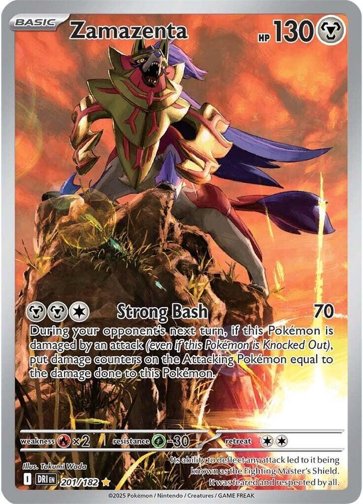 Zamazenta - Illustration Rare SV10: Destined Rivals 201/182 MP (Back)