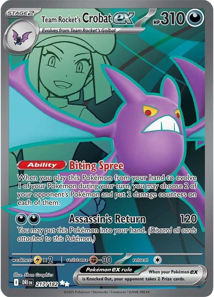 Team Rocket's Crobat ex - Ultra Rare SV10: Destined Rivals 217/182 MP (Back)