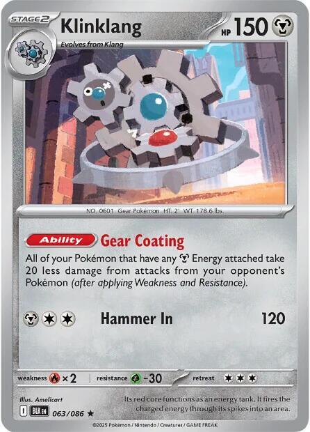 Klinklang Rare SV: Black Bolt 063/086 MP (Back)