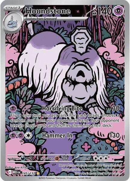 Houndstone Illustration Rare ME01: Mega Evolution 145/132 MP (Back)