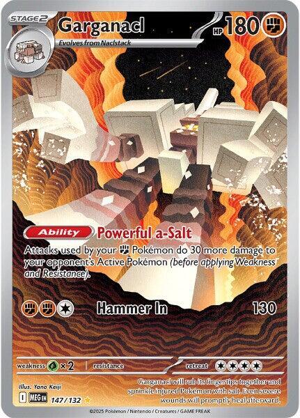 Garganacl Illustration Rare ME01: Mega Evolution 147/132 NM (Back)